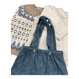 MAC ILUSIO'N completo 3 pezzi cardigan-camicia-salopette Beige per Neonato 9555 BEIGE MAC ILUSIO'N 