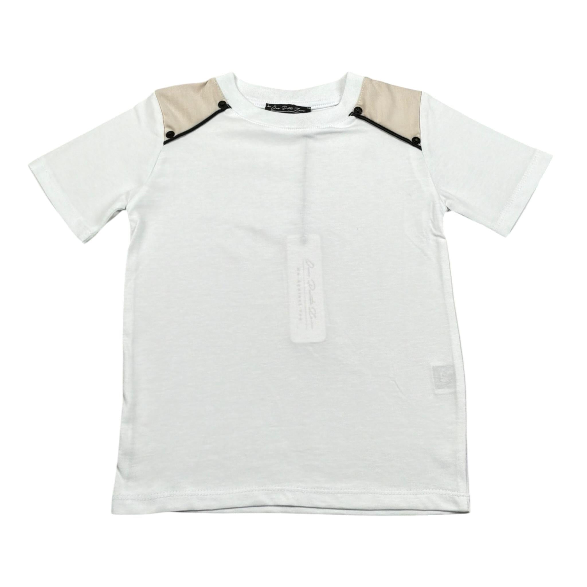 Duepuntozero T-Shirt Tinta Unita con Stampa per Bambino TSB256J BIANCO/BEIGE DUEPUNTOZERO 
