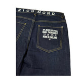 JOHN RICHMOND jeans tinta unita con stampa logo Blu per Bambino RBA24093JEE BLU JOHN RICHMOND 