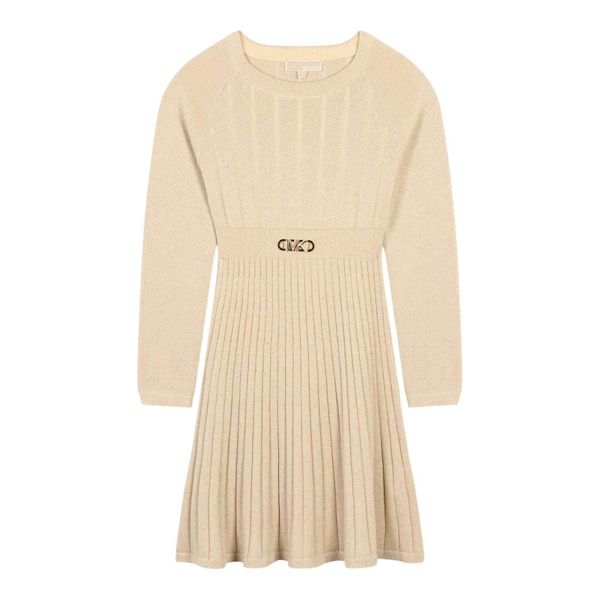 MICHAEL KORS abito manica lunga tinta unita Oro per Bambina R30169 ORO MICHAEL KORS 
