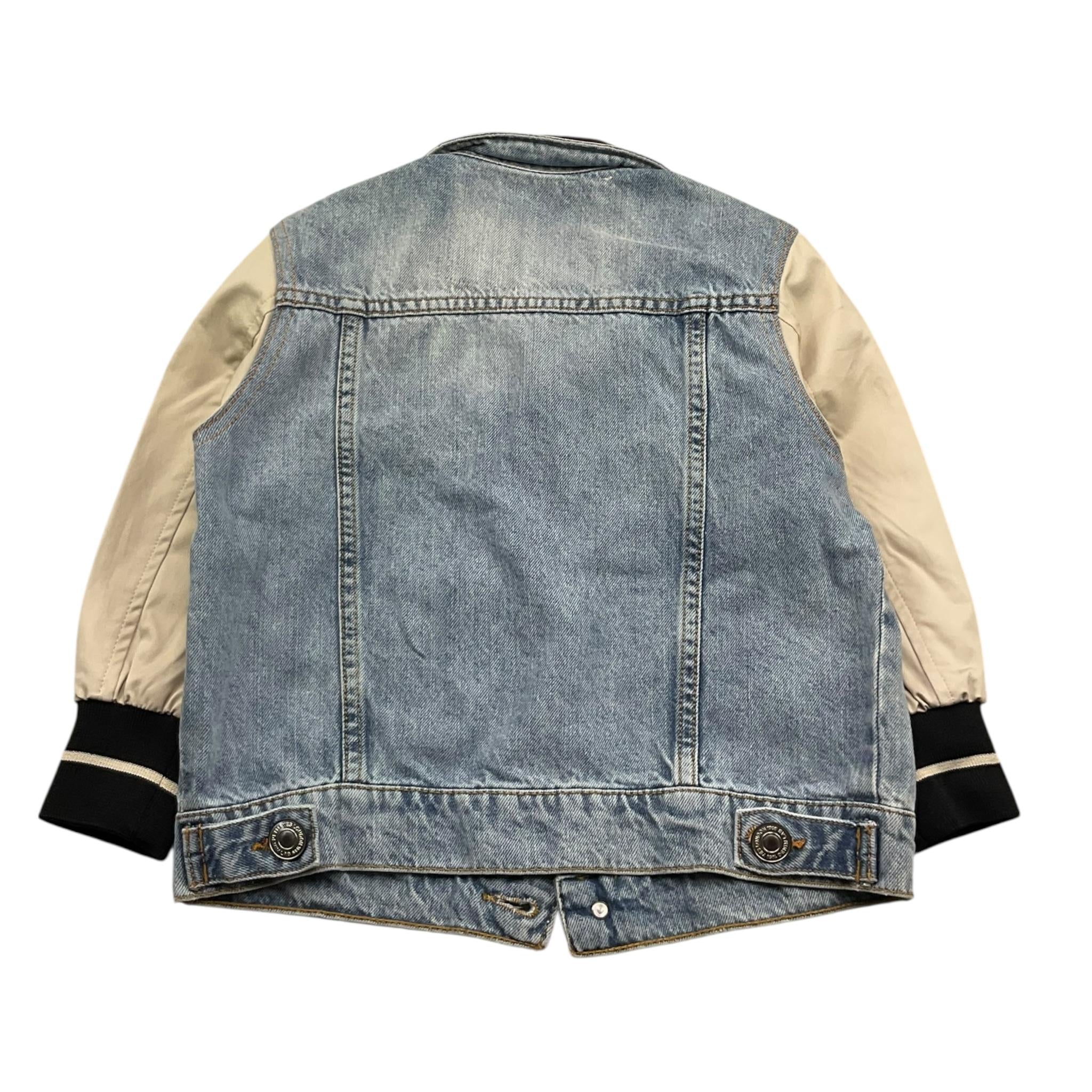 Yes London Giubbino In Denim Tinta Unita con Maniche In Contrasto per Bambino JR0043 AZZURRO YES LONDON 