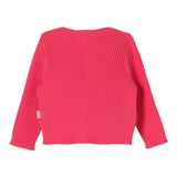 Teddy E Minou Cardigan Tinta Unita Con Bottoni Fragola Per Neonata