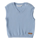 Mini Banda Gilet tinta unita Scollo A V Azzurro per Neonato 3B641X AZZURRO MINI BANDA 