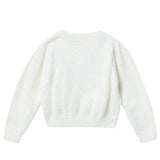 LIU JO maglia girocollo tinta unita con stampa logo Panna per Bambina KF41266 PANNA LIU JO 