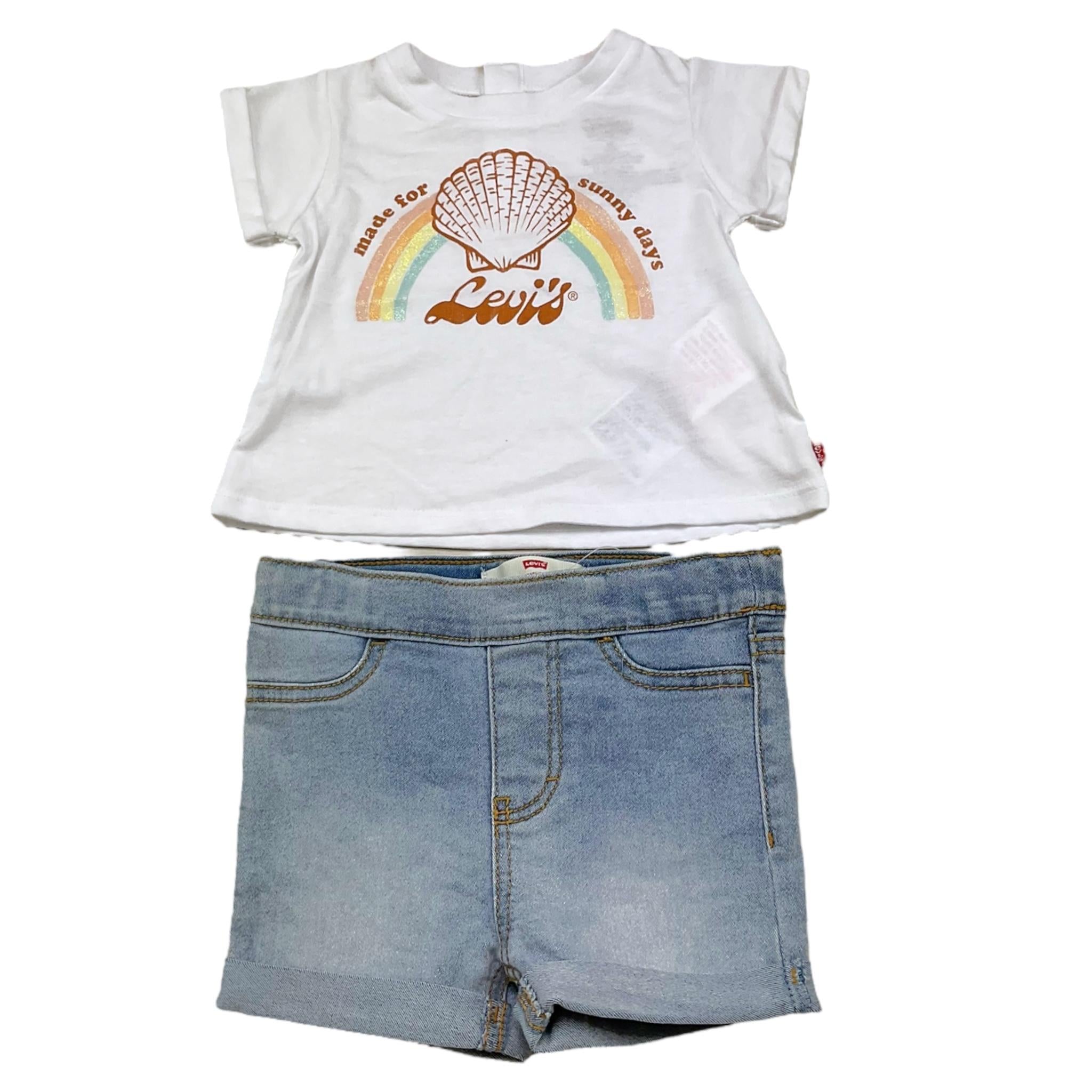 Levi'S Completo 2 Pezzi T-Shirt-Pantalone Bicolore per Neonata 1EK0666 BIANCO/BLU LEVI'S 