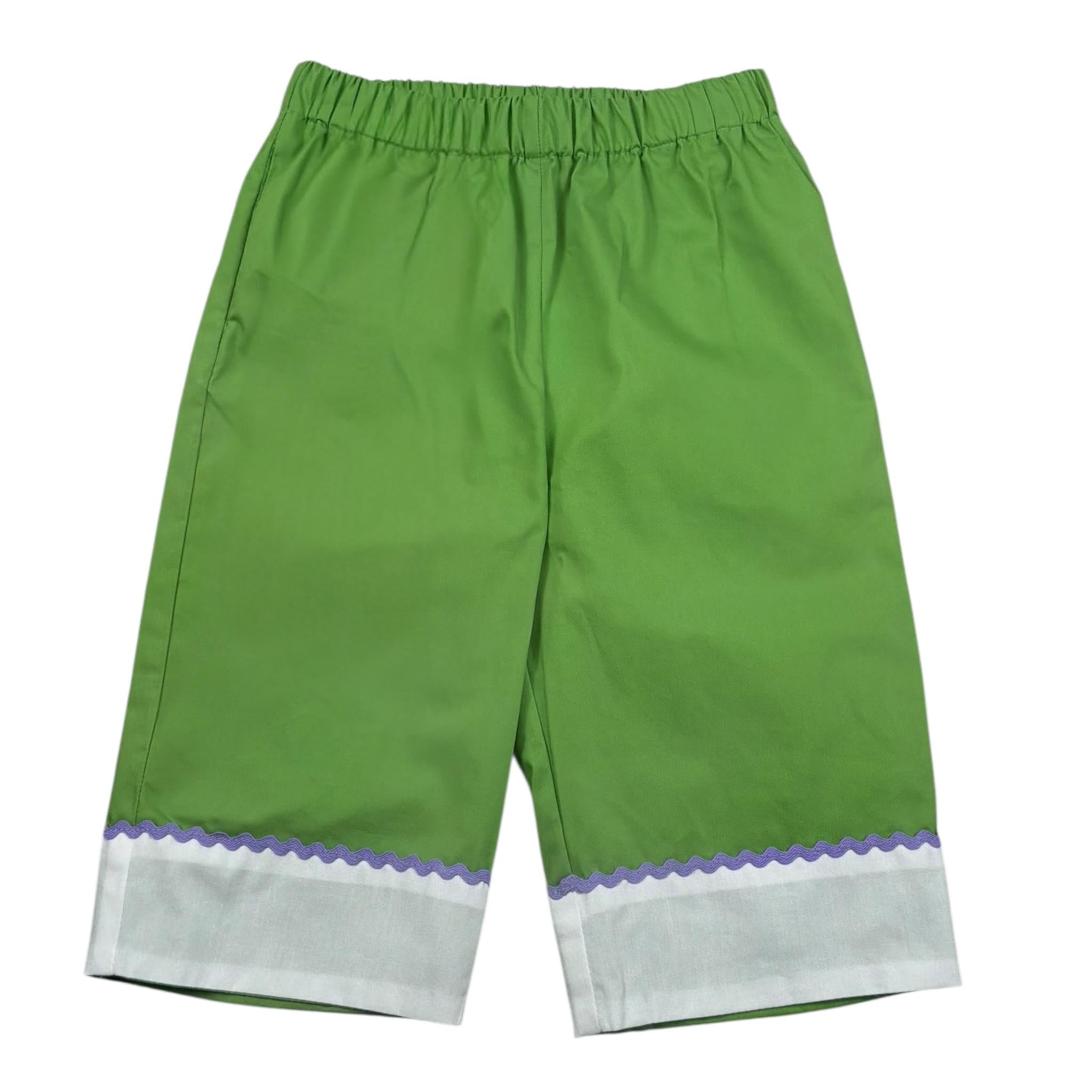 Ilfarobimbi Pantalone tinta unita con Elastico In Vita Verde per Neonata IFB50484X VERDE ILFAROBIMBI 