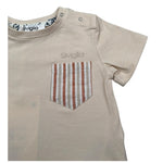 Siviglia T-Shirt Girocollo Tinta Unita con Taschino per Bambino SVNTS17285 BEIGE SIVIGLIA 
