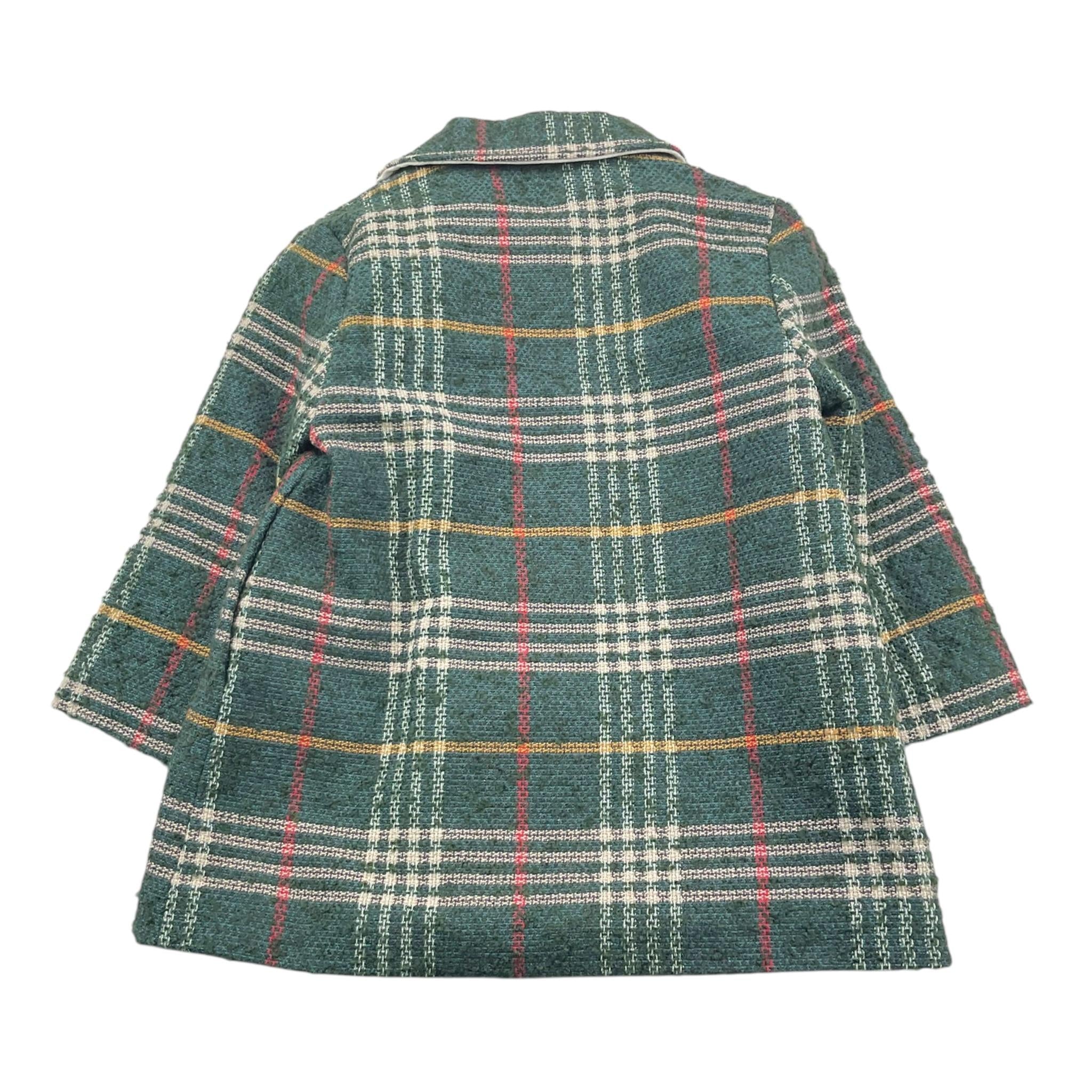 AMBARABA' cappotto tinta unita con fantasia a quadri e bottoni Verde per Bambina FM38071 VERDE AMBARABA' 