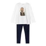 MAYORAL completo 2pz felpa-leggins bicolore Bianco/blu per Neonata 4705N BIANCO/BLU MAYORAL 