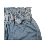 Mini Banda Short In Denim Tinta Unita con Elastico In Vita per Neonata 32744 AZZURRO MINI BANDA 