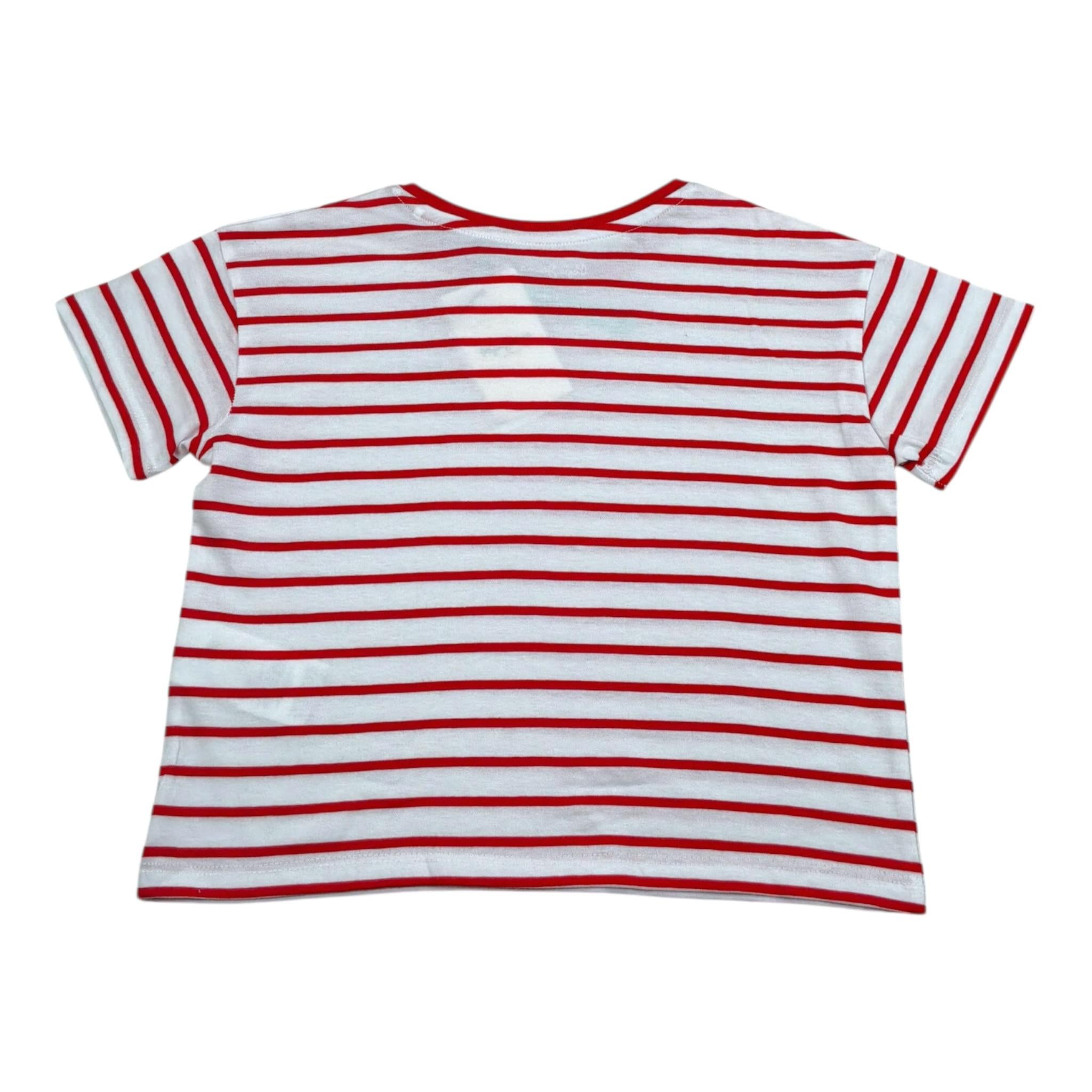 Pepe Feamo T-Shirt Bicolore Fantasia A Righe per Bambina PQ503128 BIANCO/ROSSO PEPE FEAMO 