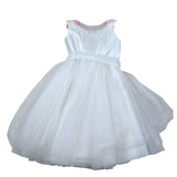 Isabel Abito Cerimonia Tinta Unita con Tulle per Bambina 43140S BIANCO ISABEL 