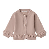 Mini Banda Cardigan tinta unita con Bottoni Fiori Sabbia per Neonata 3B762XX SABBIA MINI BANDA 