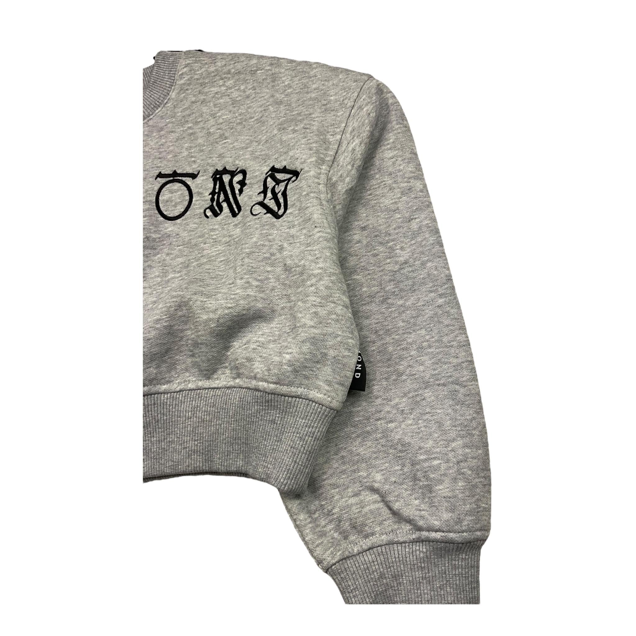 JOHN RICHMOND felpa crop girocollo tinta unita con stampa in contrasto Grigio per Bambina RGA25034FE GRIGIO JOHN RICHMOND 