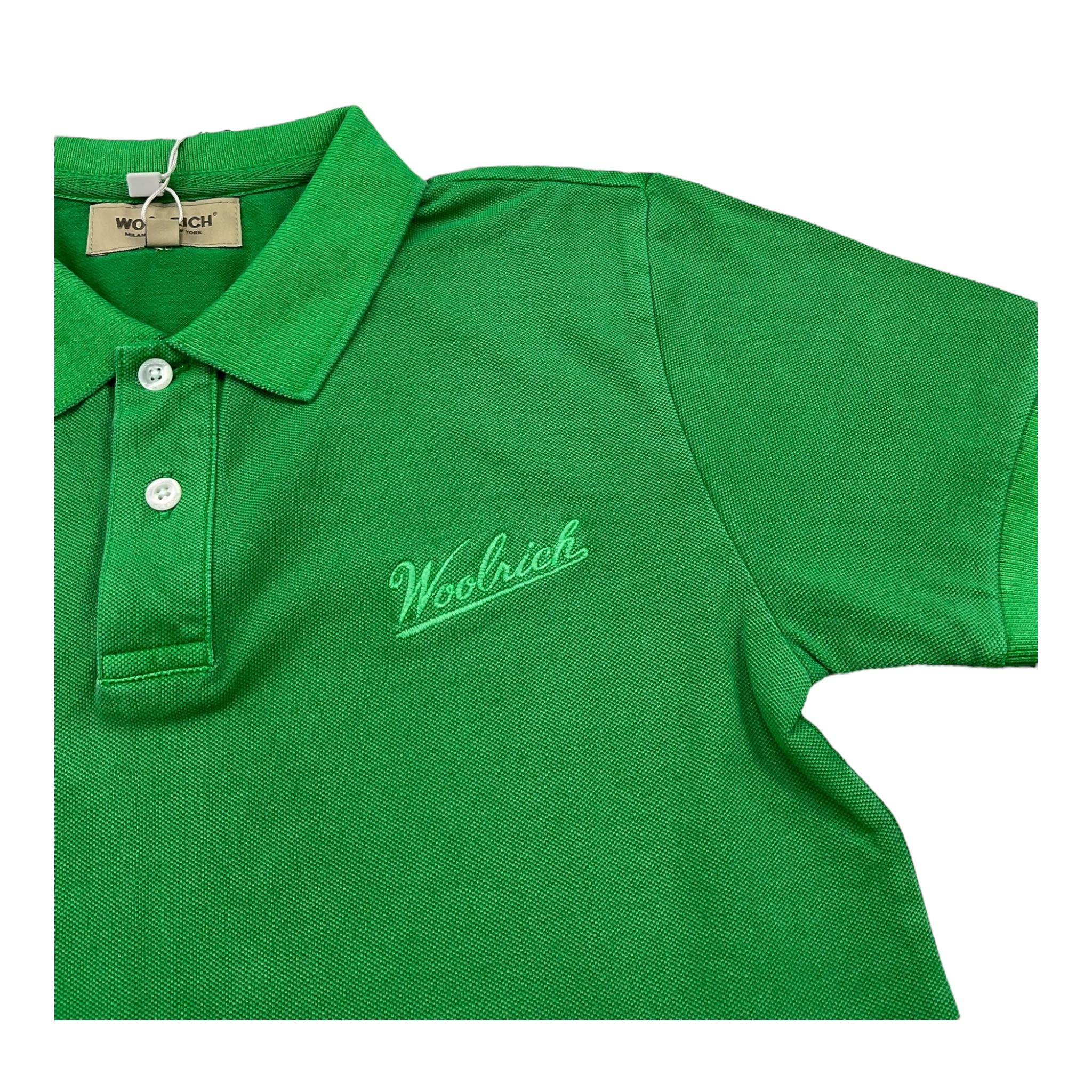 Woolrich Polo Mezza Manica Tinta Unita per Bambino CFWKPO0041 VERDE WOOLRICH 
