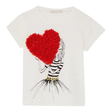 Liu Jo T-Shirt Girocollo Tinta Unita con Stampa per Neonata KA4046 BIANCO LIU JO 