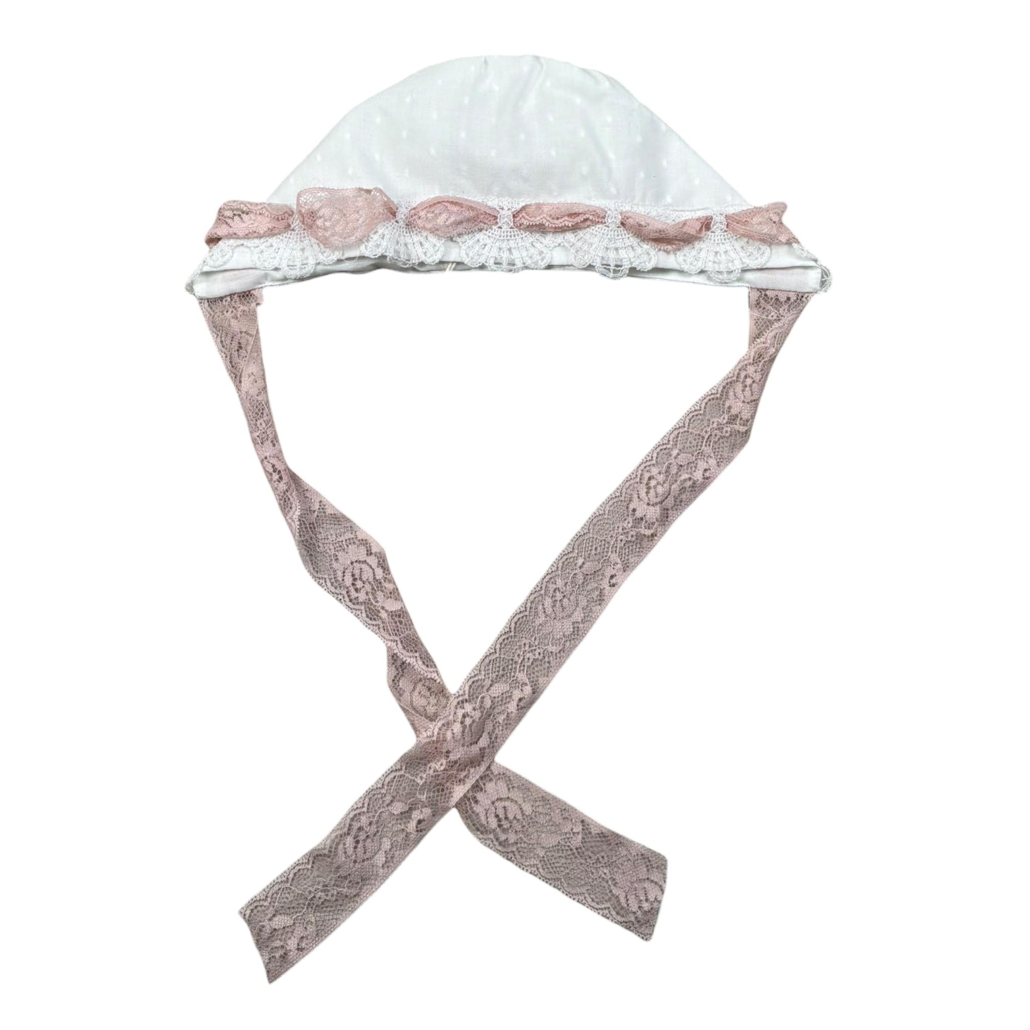 Marlu' Cappello Tinta Unita con Ricami per Neonata EP28CUX BIANCO MARLU' 