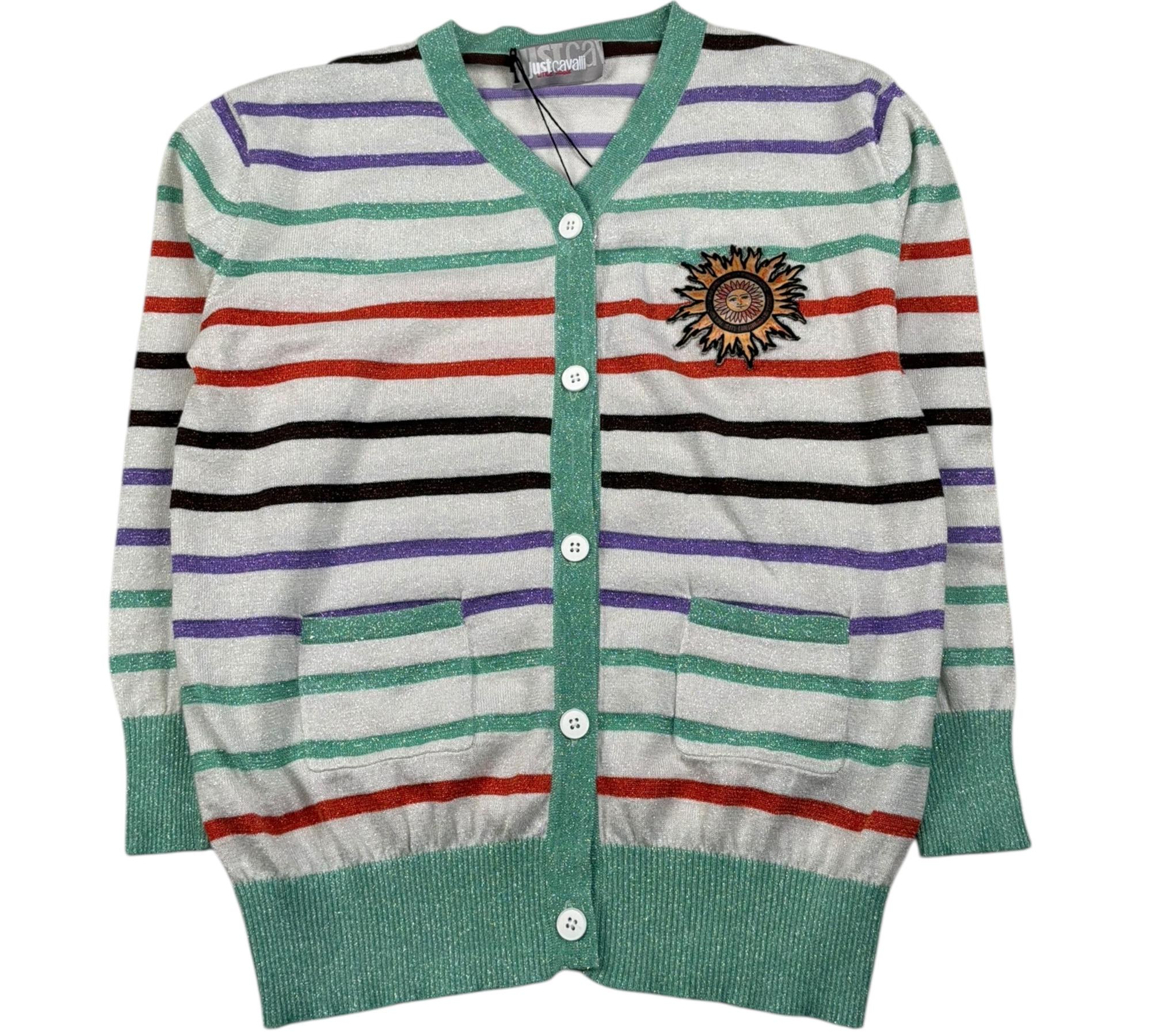 Just Cavalli Cardigan Fantasia A Righe Lurex per Bambina JGP2614CD MULTICOLOR JUST CAVALLI 