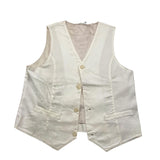 Please Gilet Tinta Unita Con Bottoni Beige Per Bambino
