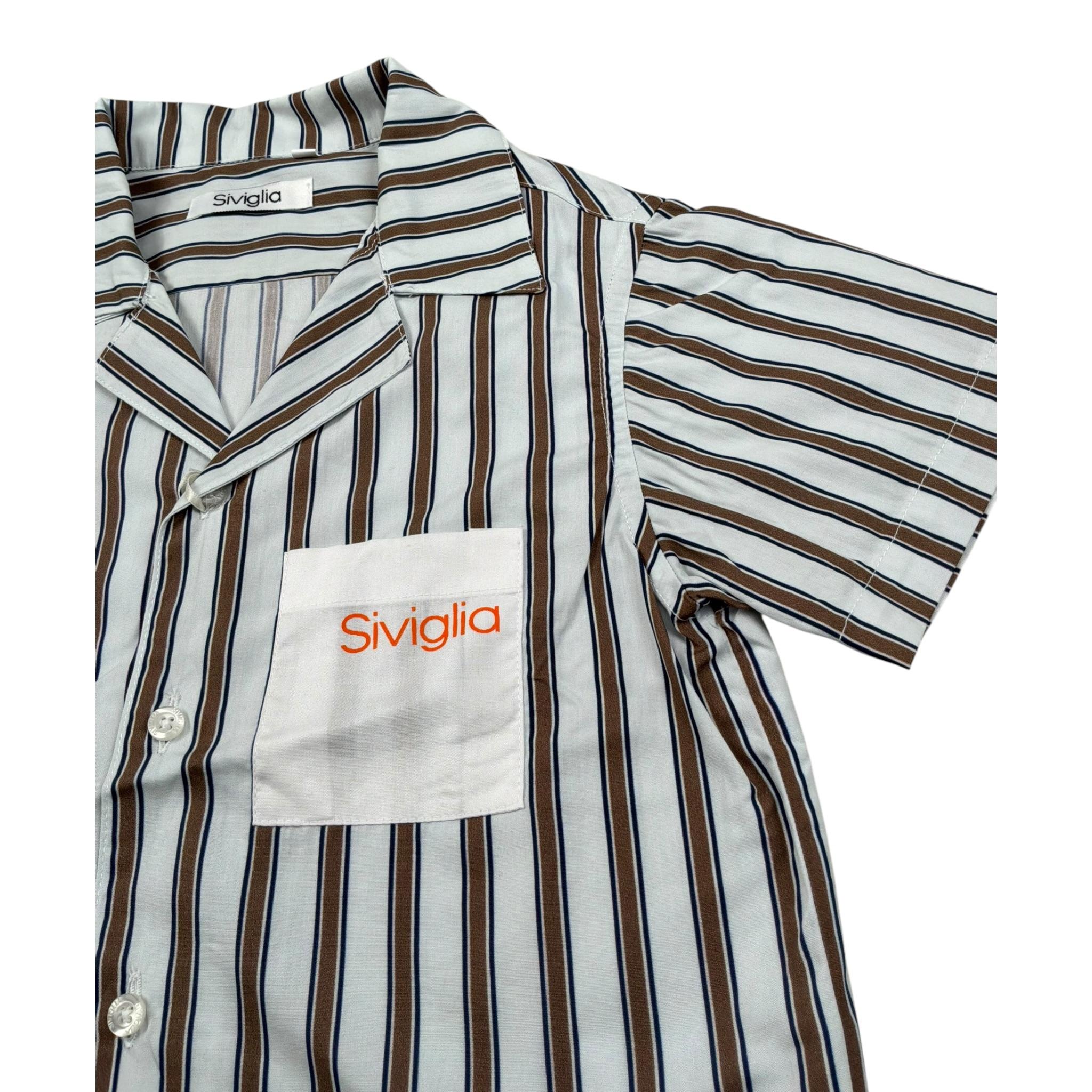 Siviglia Camicia Mezza Manica Fantaisa A Righe per Bambino SVNSH17273J BIANCO SIVIGLIA 