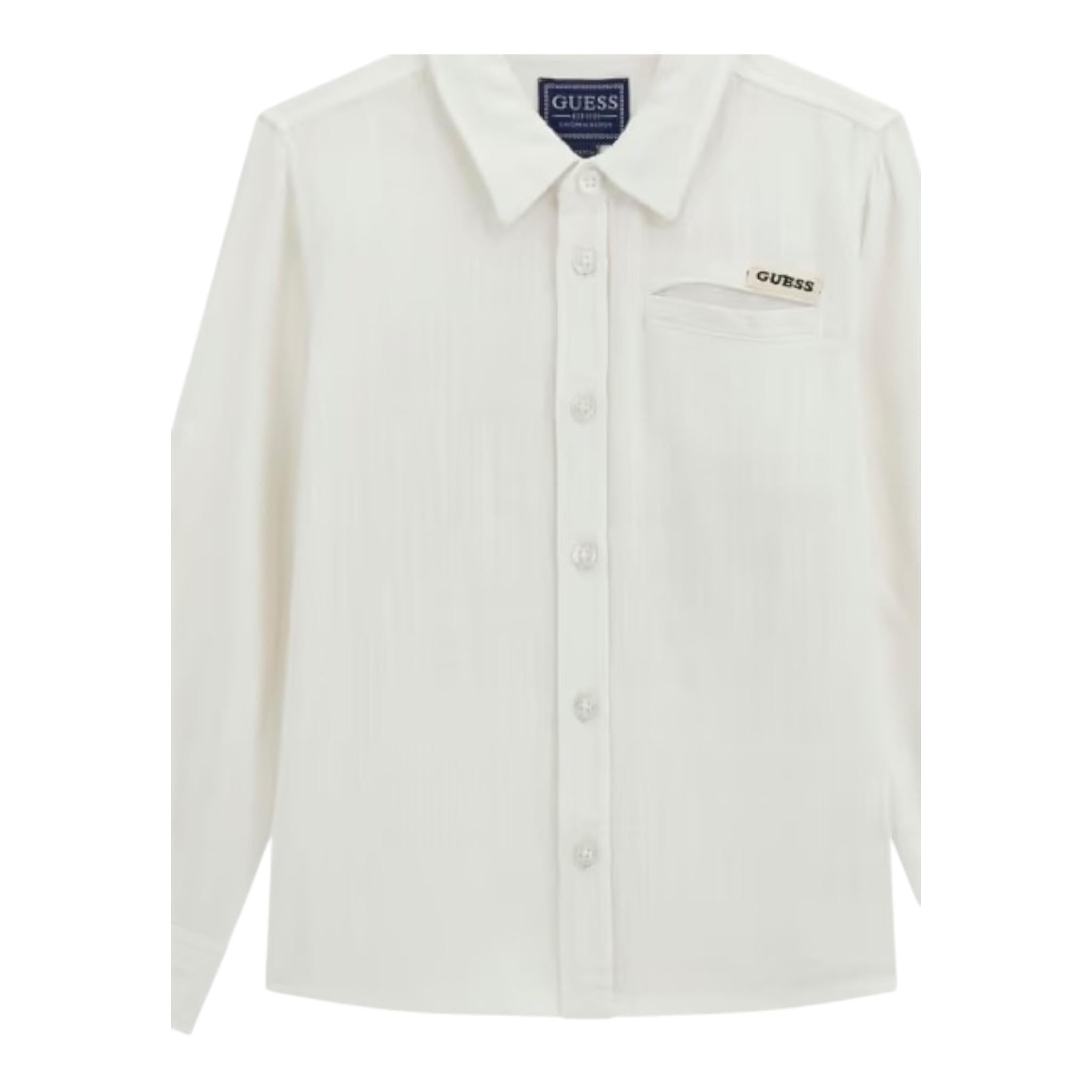 Guess Camicia Tinta Unita con Logo per Neonato N5GH00WFBT0X BIANCO GUESS 