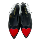 Twinset Ballerina Tinta Unita Con Stampa Cuore  Nero Per Bambina