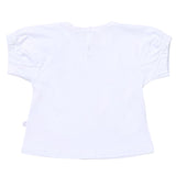 Il Gufo T-Shirt Girocollo Tinta Unita Con Applicaizoni Bianco Per Neonata