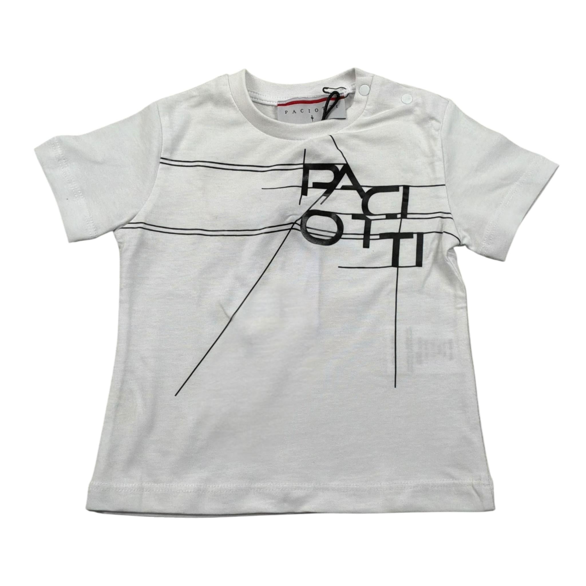 Cesare Paciotti T-Shirt Girocollo tinta unita con Stampa Bianco per Bambino TSP5165BXXX BIANCO CESARE PACIOTTI 