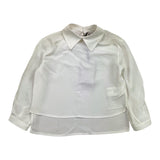 Simonetta Camicia Tinta Unita Manica Lunga Bianco Per Neonata
