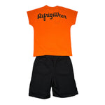 Refrigiwear Completo 2 Pezzi T-Shirt-Bermuda per Bambino R1101W25 NERO/ARANCIONE REFRIGIWEAR 