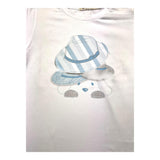 Emc T-Shirt Girocollo Tinta Unita con Stampa In Contrasto Bianco per Neonato