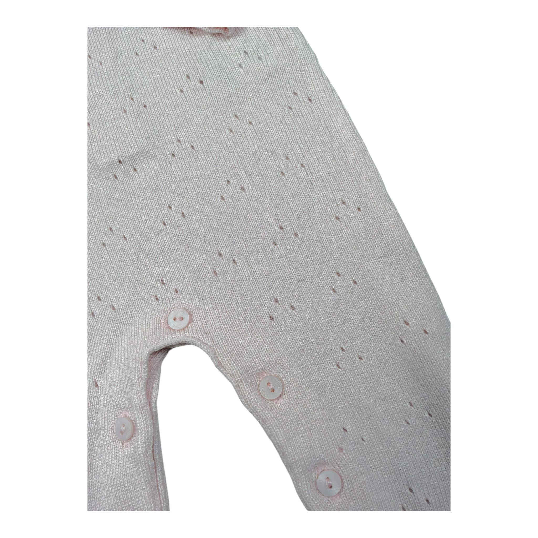 Lalalu' Pagliaccetto Tinta Unita Traforata per Neonata TML21P ROSA LALALU' 