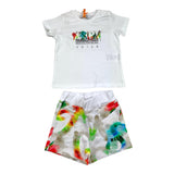 Msgm Completo T-Shirt-Bermuda Multicolor Bianco Per Neonato