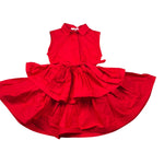 Vicolo Abito Tinta Unita con Cintura per Bambina 3146V00352 ROSSO VICOLO 