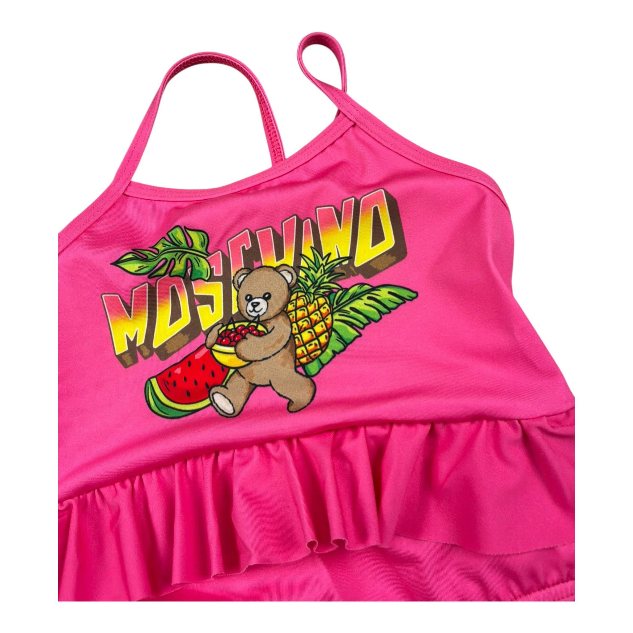 Moschino Costume Intero Tinta Unita con Stampa per Neonata MDL00U FUXIA MOSCHINO 