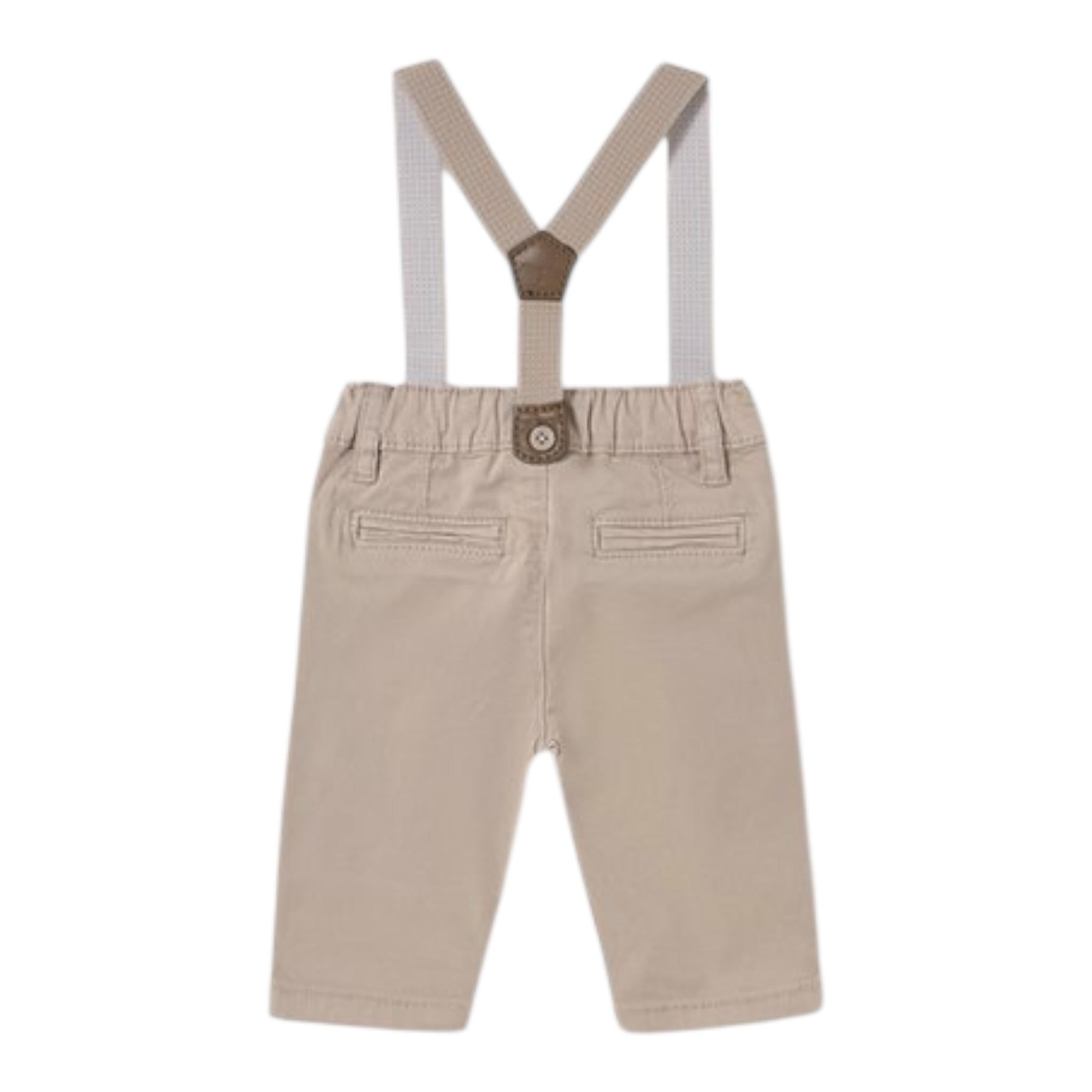 Mayoral Pantalone Tinta Unita con Bretelle per Neonato 1561 BEIGE MAYORAL 