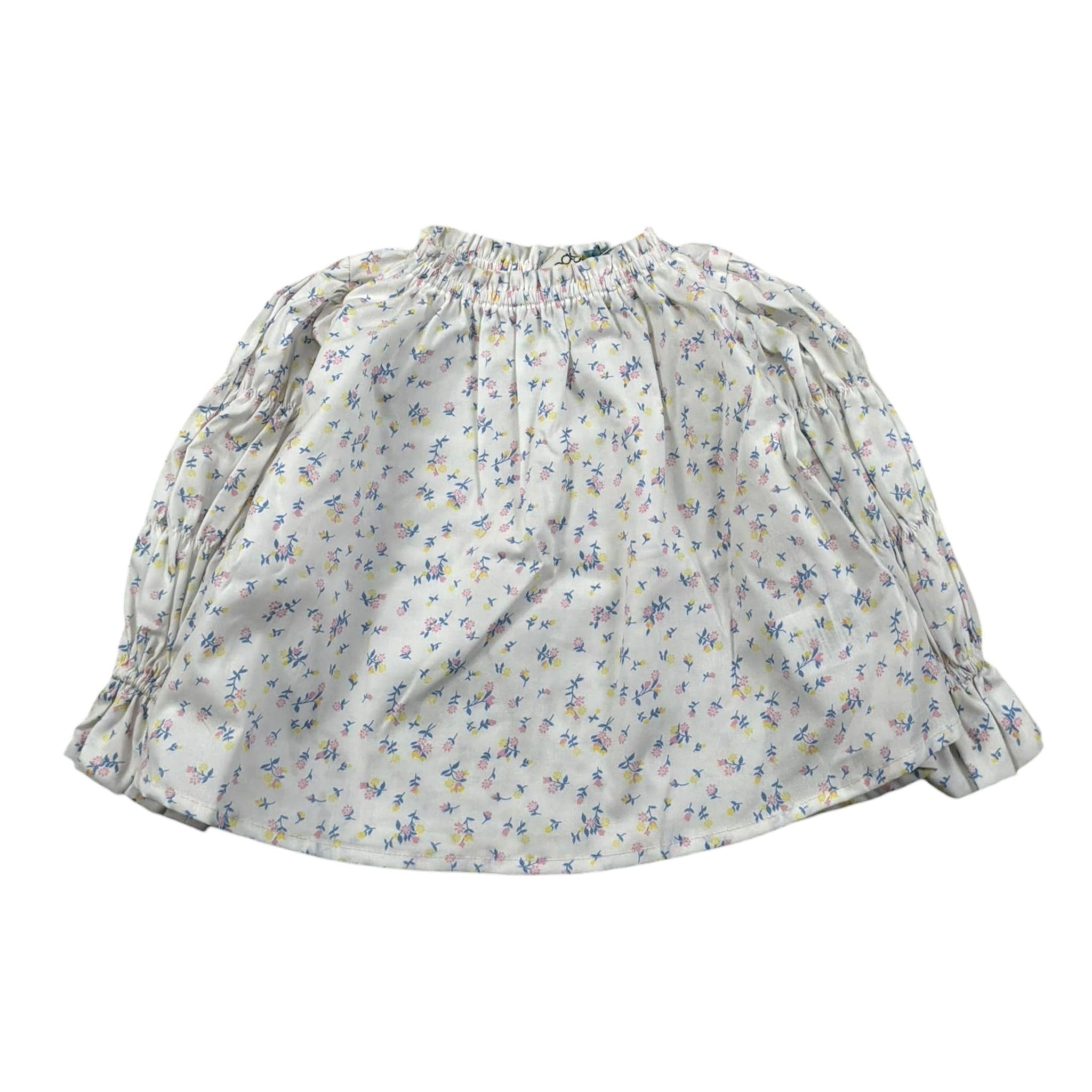 A' La Page Camicia Tinta Unita con Fantasia Fiori per Neonata AL27X BIANCO A' LA PAGE 