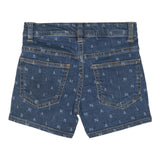 Balmain Short Tinta Unita In Denim Blu Per Bambina