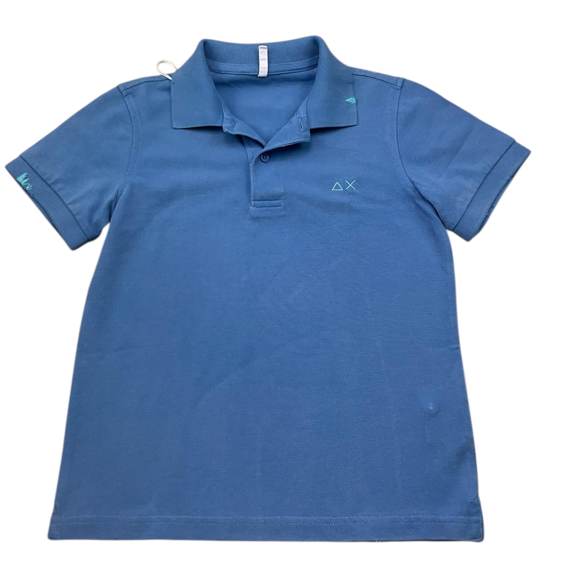 Sun68 Polo Mezza Manica Tinta Unita con Logo per Bambino CPA35301 AZZURRO SUN68 