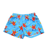 Saint Barth Costume Modello Boxer Tinta Unita con Stampa per Bambino STARFISH AZZURRO SAINT BARTH 