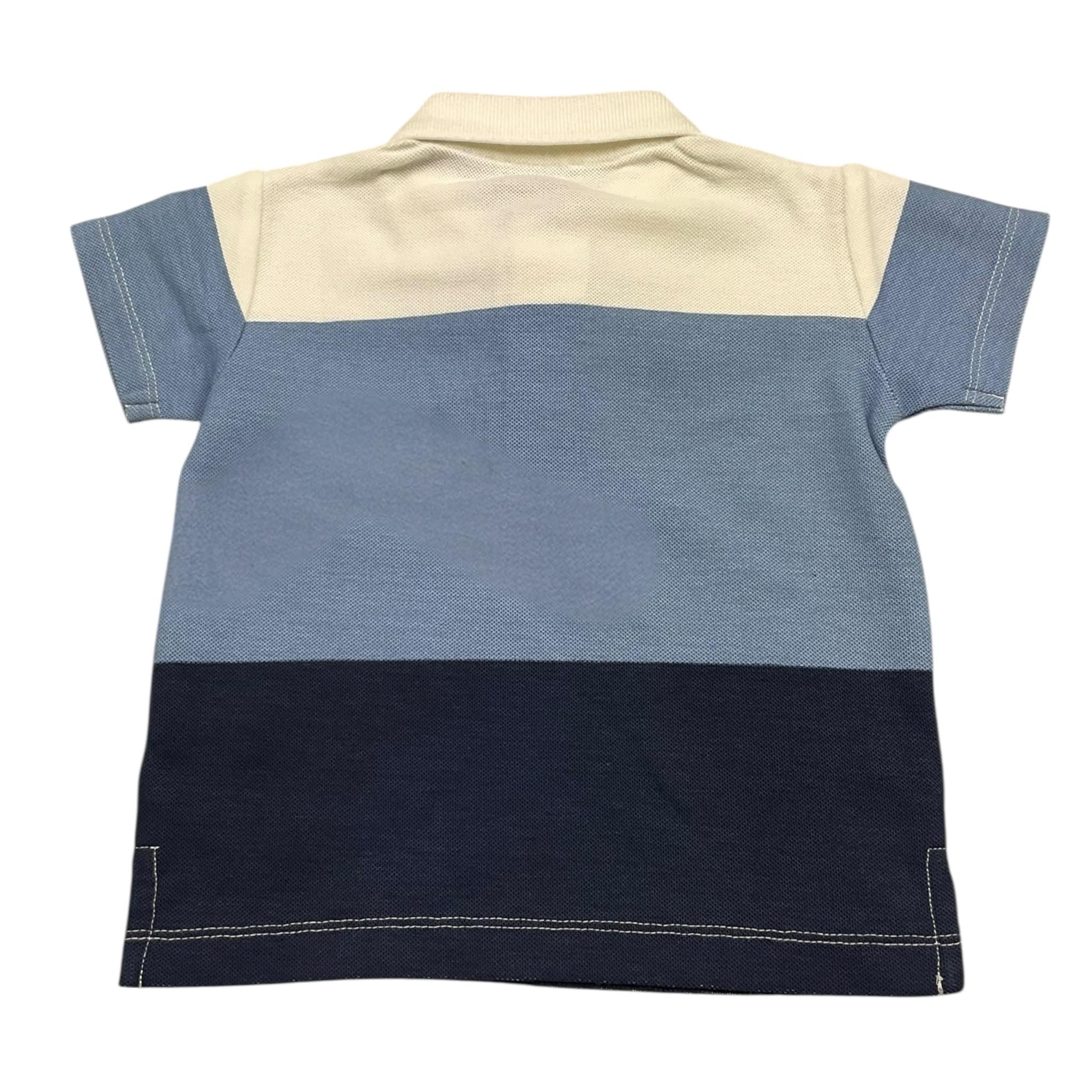 Trussardi Polo Mezza Manica Tricolore con Logo per Neonato TIP25053PO AZZURRO TRUSSARDI 