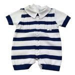 I Delfi Pagliaccetto Bicolore con Fantasia A Righe per Neonato 25P5398 BIANCO/BLU I DELFI 