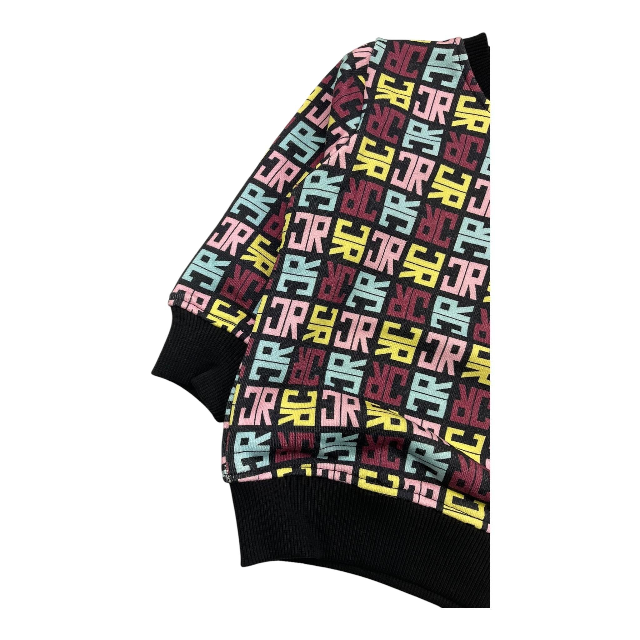 JOHN RICHMOND felpa chiusa girocollo stampa fantasia logo Nero per Neonata RIA25080FE NERO JOHN RICHMOND 