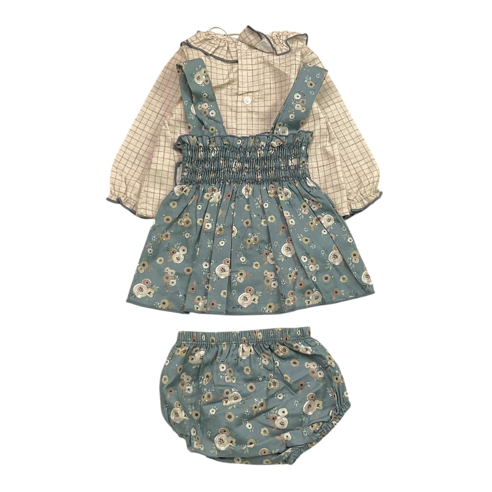 CALAMARO completo 3pz camicia-gonna-coulotte Beige per Neonata 22071 BEIGE CALAMARO 