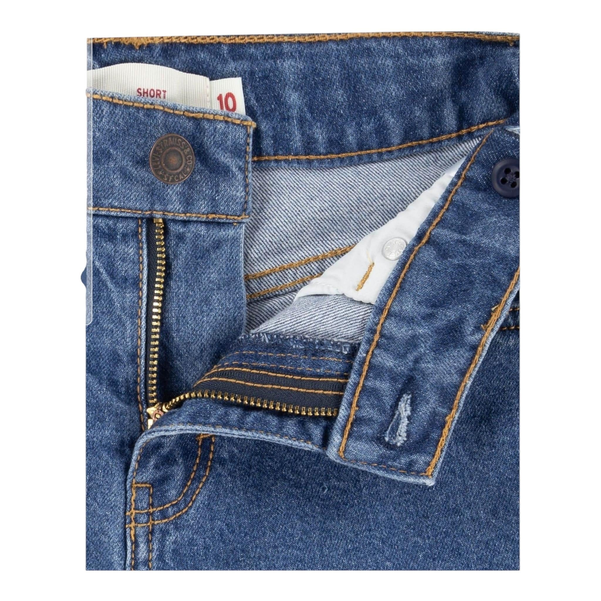 Levi'S Short Tinta Unita In Denim per Bambina 34EM220K BLU LEVI'S 