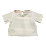 Simonetta T-Shirt Tinta Unita Girocollo con Colletto per Bambina SU8A21 BIANCO SIMONETTA 