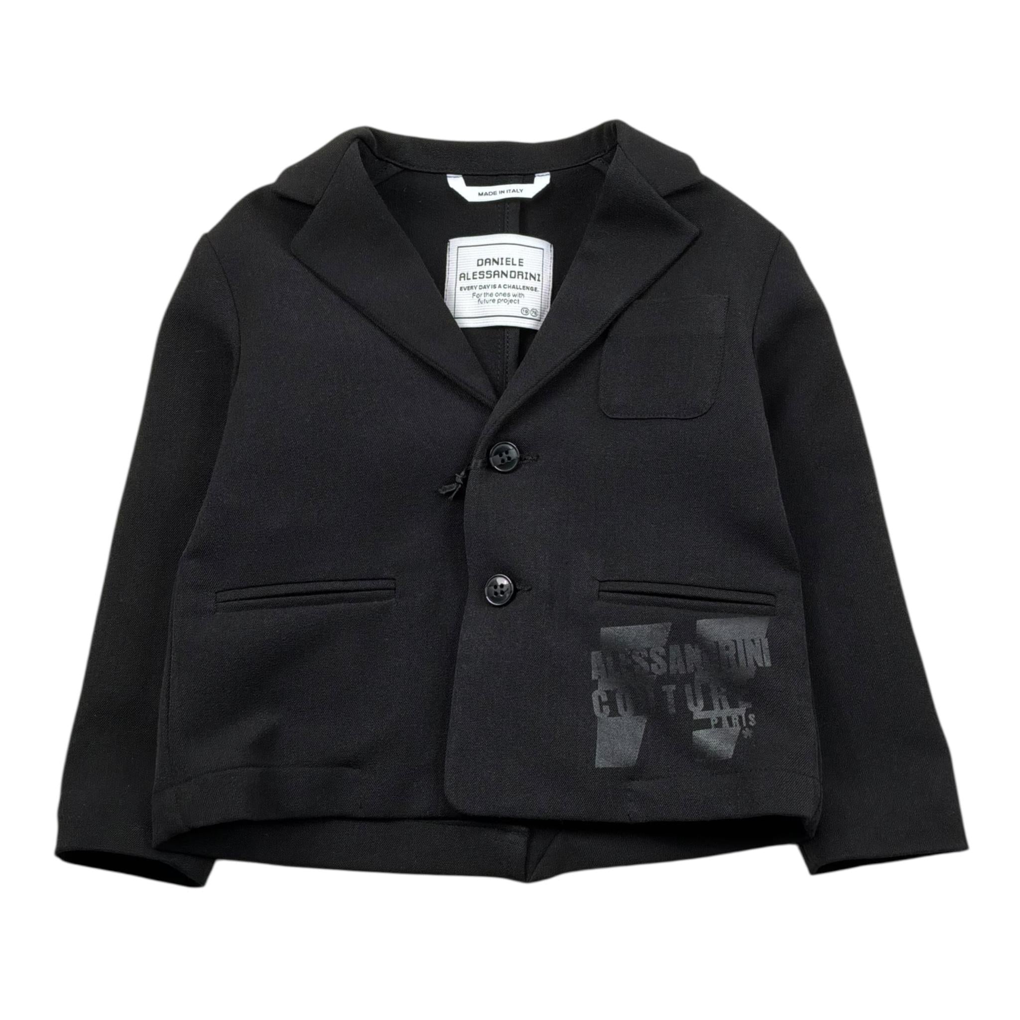 Daniele Alessandrini Giacca Tinta Unita con Logo per Neonato 1291J0833 NERO DANIELE ALESSANDRINI 
