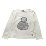 MANILA GRACE shirt girocollo tinta unita con stampa Bianco per Bambina MFBF24T232 BIANCO MANILA GRACE 