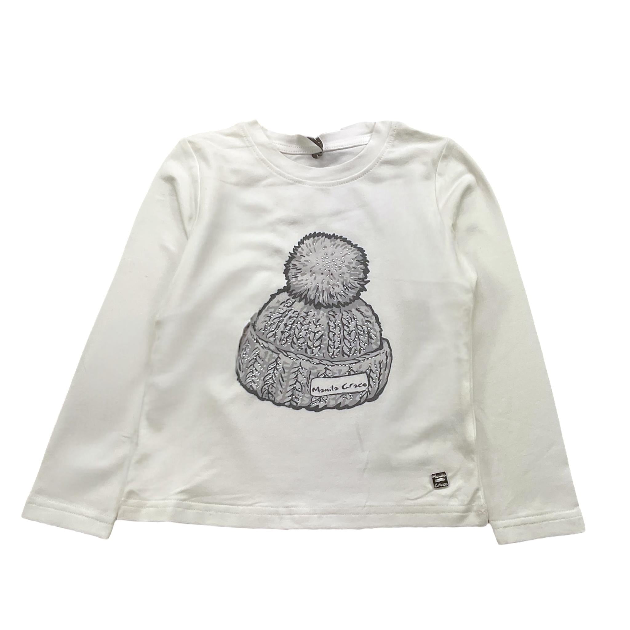 MANILA GRACE shirt girocollo tinta unita con stampa Bianco per Bambina MFBF24T232 BIANCO MANILA GRACE 