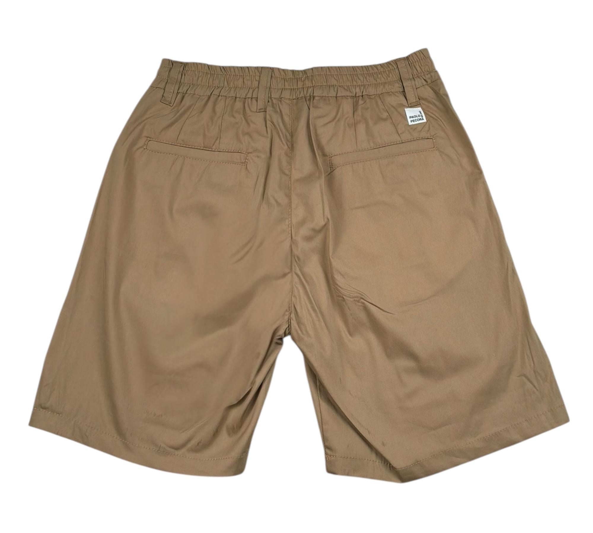 Paolo Pecora Bermuda Tinta Unita con Elastico In Vita per Bambino PP4315 BEIGE PAOLO PECORA 